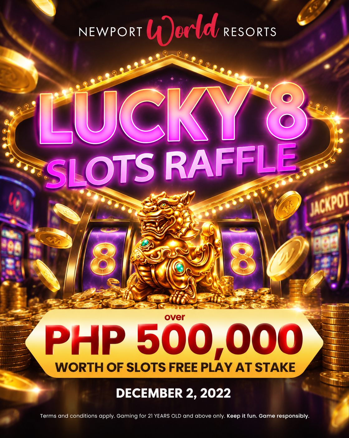 Lucky 8 Slots Raffle poster